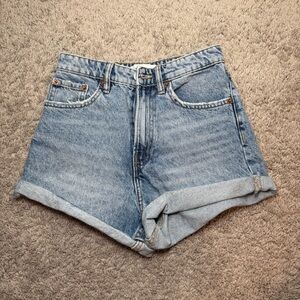 Zara Classic Blue High Rise Denim Women's Shorts